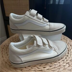 Cream Velcro Vans